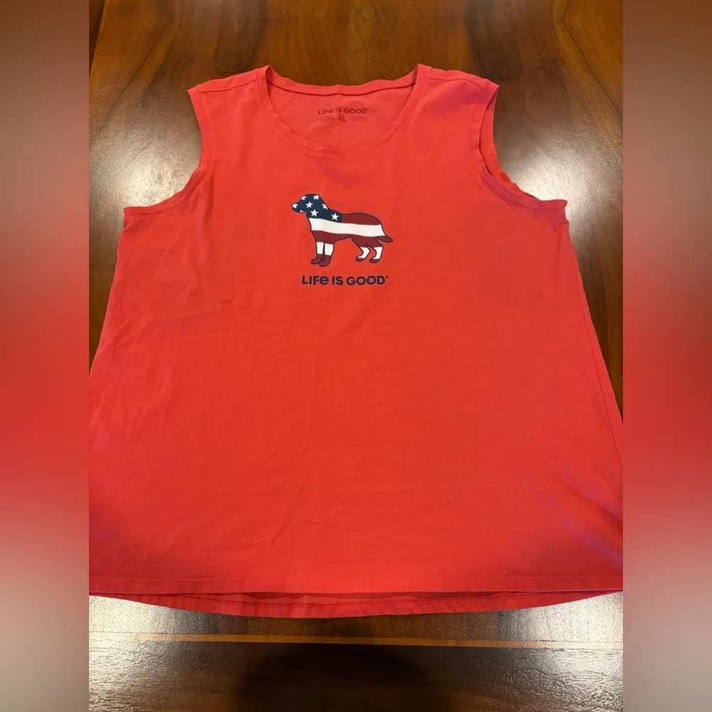 Life Is Good Red Patriotic Tank Top, size xl, by Life is good - Picture 4 of 7